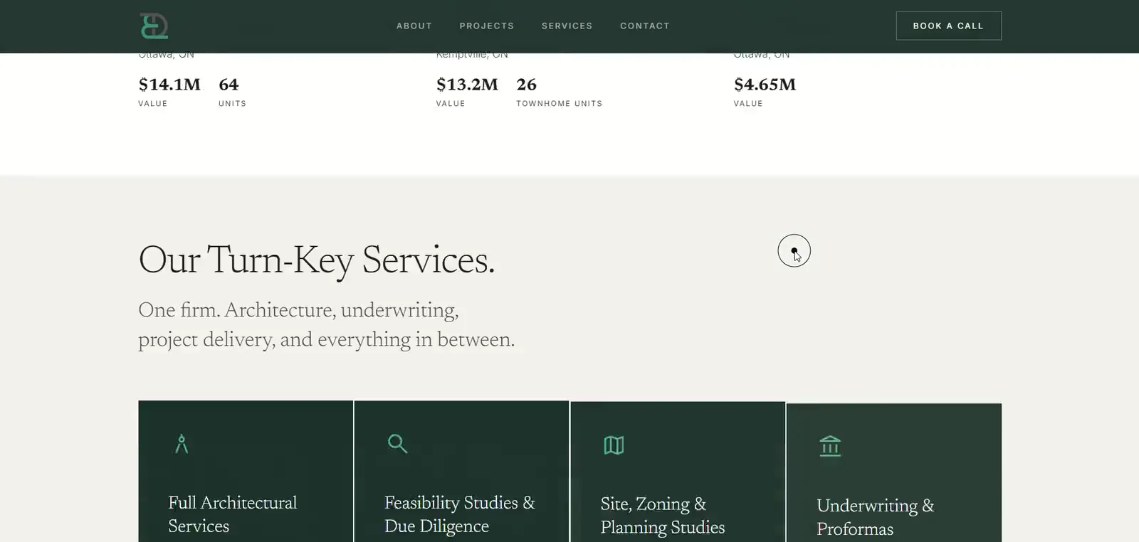 Turn-key services, a section of the Biosis Designs site