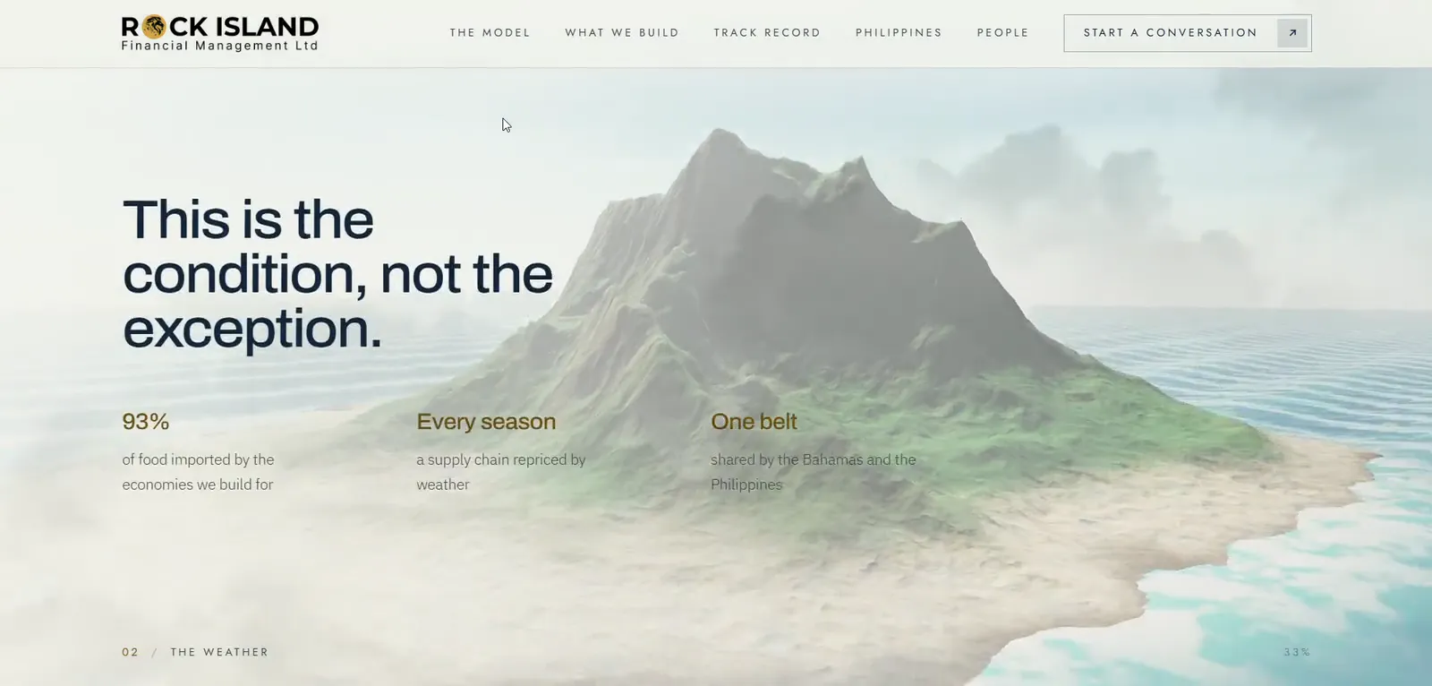 This is the condition, not the exception, a section of the Rock Island Ventures site