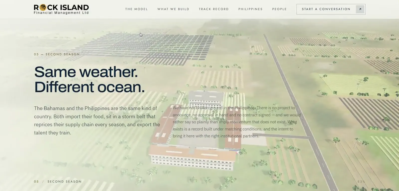 Same weather. Different ocean, a section of the Rock Island Ventures site